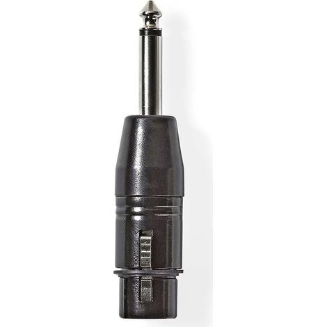 Adaptador xlr xlr hembra de 3 pines macho de 635 mm niquelado recto metales negro 1 pc bolsa de plastico