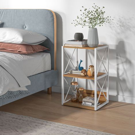 Platzsparendes 3-stöckiges Holzregal für Wohnzimmer, Küche, Badezimmer, 40 x 35 x 72,5 cm (1/5)