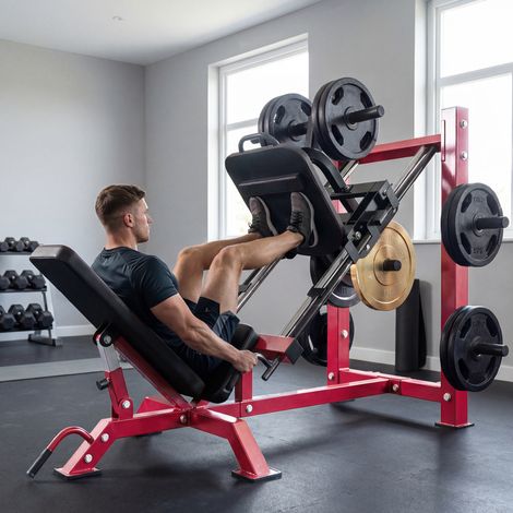 Machine presse jambes roues réglable squat (1/5)