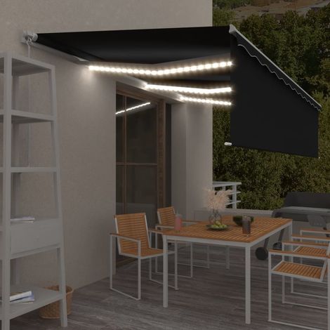 3069364  Manual Retractable Awning with Blind&LED 6x3m Anthracite (313204+46841+313292) vidaXL (1/5)