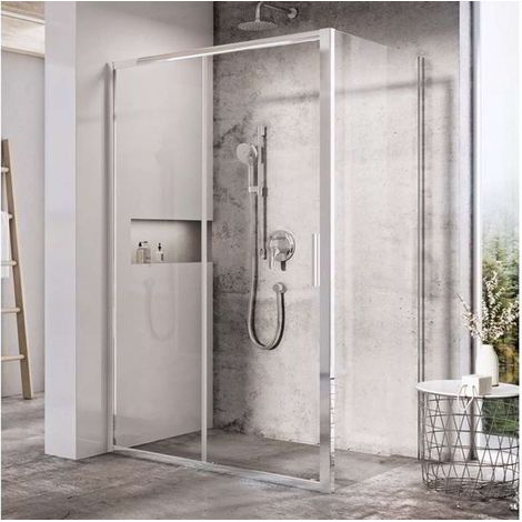 Ravak Blix - Parete doccia BLSPS-90, 89-90 cm, alluminio lucido/vetro trasparente X9BM70C00Z1 (1/3)