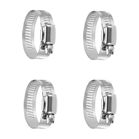 Tuyau Clips, 4 Pcs Collier de Serrage en Acier Inoxydable, Clip Ajustable Clips a Vis, 21-38mm - (1/5)