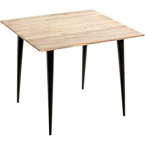 Table Basse en Bois "Ciotat" 55cm Naturel & Noir (1/4)