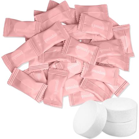 Disposable Compressed Towels, 120 Pcs Portable Compressed Towels, Magic Soft Cotton Towels, Mini Cleaning Towels, for Home Camping Beauty Salon Travel Pink (1/5)