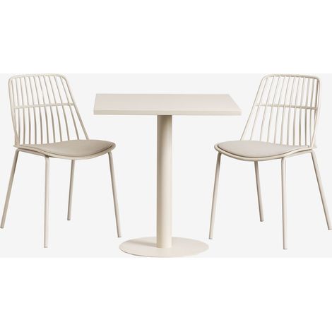 Set tavolo quadrato Mizzi 70x70 cm e 2 sedie da giardino Maeba SKLUM