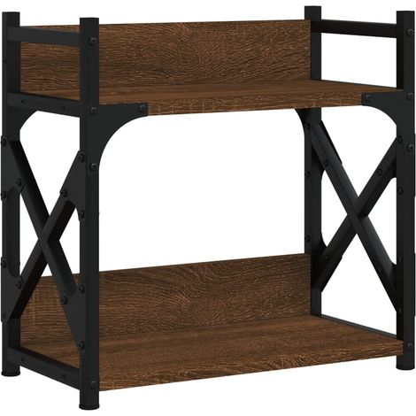 Support d'imprimante à 2 niveaux chêne marron 40x20x40 cm