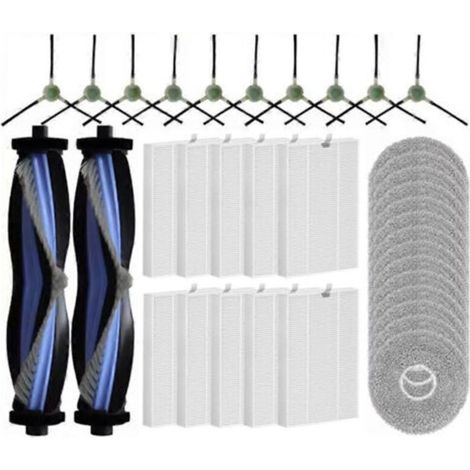 Repuestos para la aspiradora robot Lefant M3: cepillo giratorio, filtro, cepillo lateral y paño de limpieza. Accesorios