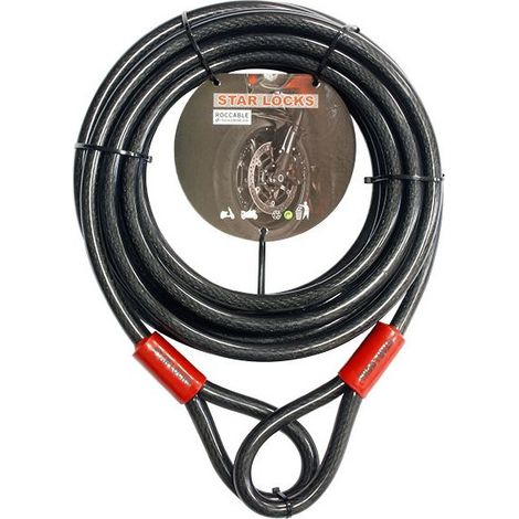 Antivol câble en acier Ø15mm x 9 mètres – Protection anticorrosion – Résistance aux chocs et anti-sciage – Pour usage professionnel
