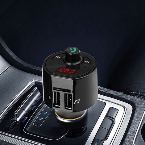 Émetteur FM Bluetooth Voiture avec Double Port USB et Lecteur MP3 (Noir) (1/5)