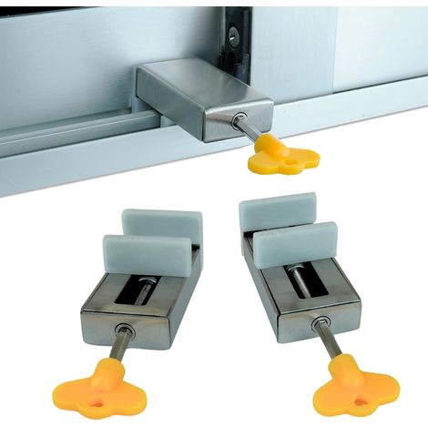 Juego de 2 cerraduras para ventanas corredizas y puertas corredizas: proteja su hogar con una cerradura para ventanas confiable y práctica. (1/5)
