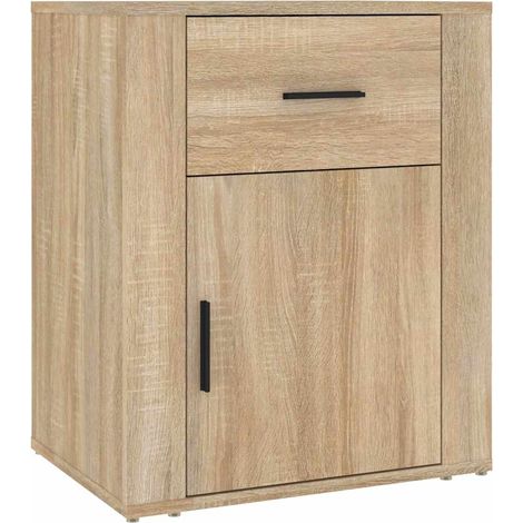 Maison Exclusive - Mesita de noche madera contrachapada roble son (1/5)