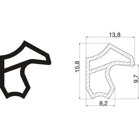 Stahlzargendichtung M 2246, Kunststoff schwarz