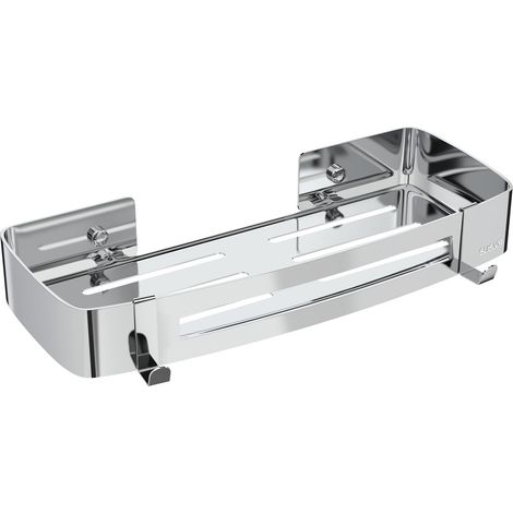 Étagère de Douche Rectangulaire Sans Perçage en Acier Inoxydable - Porte-Savon pour Salle de Bain et Cuisine - Accessoire Rangement Argenté (1/5)