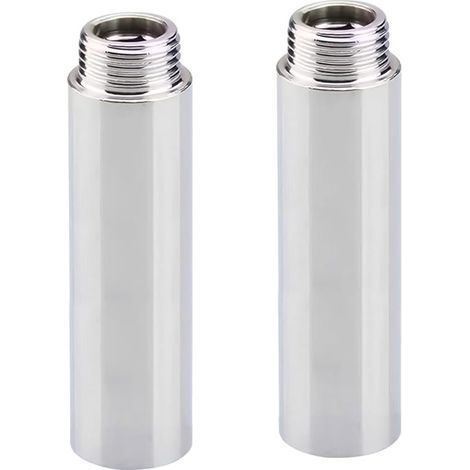 Lot de 2 rallonges de robinet 1/2" x 200 mm, 1/2" IG x 1/2" AG G1/2", rallonge filetée DN15, rallonge de pommeau de douche, valves d'angle (1/5)