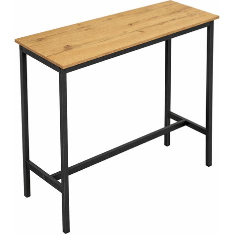 Schmaler Eichen-Lofttisch für Küche/Esszimmer, industrieller Konsolentisch, 100x40x90 cm, BEGRYF