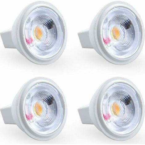 3W MR11 GU4 Ampoule LED Blanc Chaud 3000K AC/DC 12V Equivaut à l’Ampoule Halogène 35W Parfait pour maison, bureau, magasin, supermarché, bars, café, exposition, hôtel, restaurant, etc (4pcs) [Classe é (1/5)