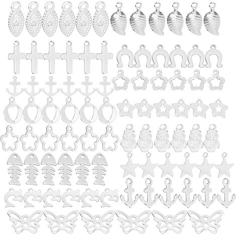 90 pièces anneaux pour tresses dreadlocks feuille étoile décorations capillaires tendance accessoires cheveux (1/5)