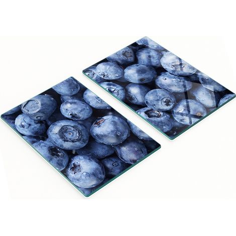 Taglieri da cucina decorativi in vetro con grafica di mirtilli, 2x40x52 cm (1/5)