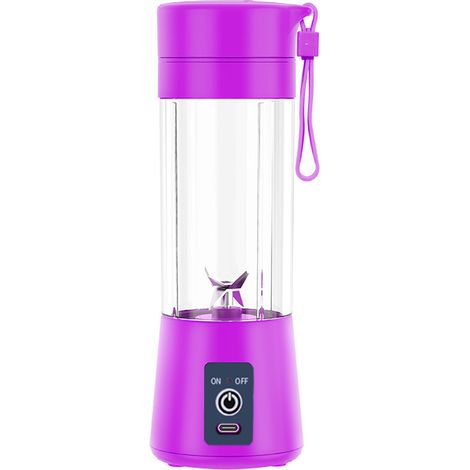(Violet) Petit extracteur de jus rechargeable pour la maison, mini extracteur de jus à tasse (1/4)