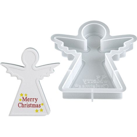 Moules à bougies de noël en Silicone, en-Ornements d'ange 003