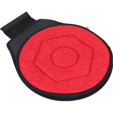 Coussin pivotant à 360° pour voiture, antidérapant, respirant et rotatif, soulage la fatigue lombaire et convient aux femmes enceintes et aux personnes âgées (rouge). (1/5)
