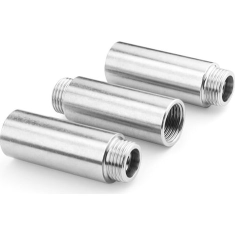 Csparkv – Tube prolongateur douche 3 pièces G1/2 – Acier inoxydable 6 cm – Connecteurs femelles et mâles 1/2 pouce – Étanchéité renforcée
