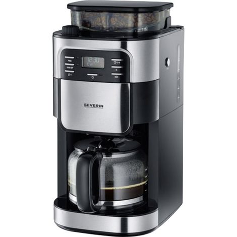 Severin KA 4810 Kaffeemaschine Edelstahl (gebürstet), Schwarz Fassungsvermögen Tassen=10 mit Mahlwe (1/5)