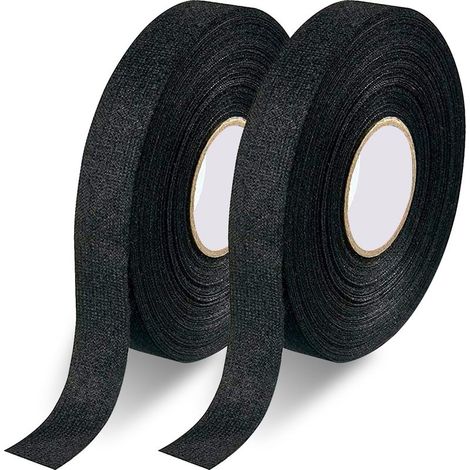 Nastro isolante per cablaggi automobilistici, tessuto adesivo non tessuto per cablaggi elettrici, antivibrazione e isolamento, nastro elettrico di alta qualità 15 mm x 25 m, nero (1/5)