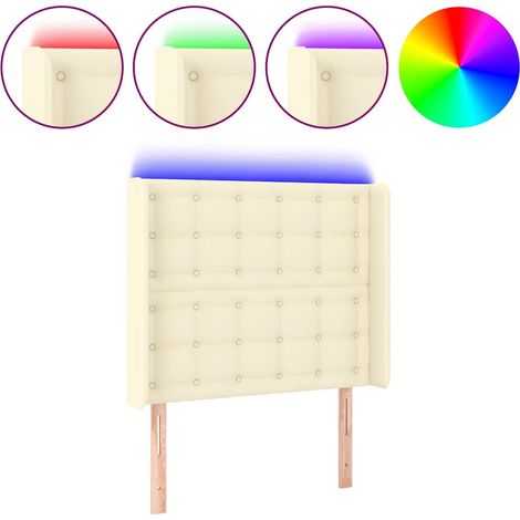 Maison Exclusive - Testiera a LED Crema 83x16x118/128 cm in Similpelle (1/5)