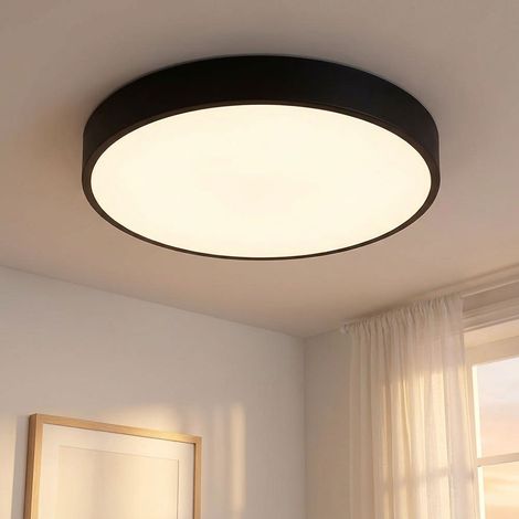 LED Deckenleuchte Wohnzimmerlampe Schlafzimmerleuchte Metall schwarz CCT D 37,8