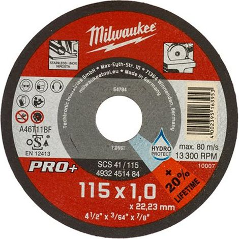 Dischi da taglio 115X1 mm Milwaukee 4932451484