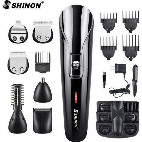 Tondeuse Cheveux Professionnelle Tondeuse Barbe- multifonction 6 en 1 Tondeuse Barbe Electrique Sans Fil Rechargeable (1/4)
