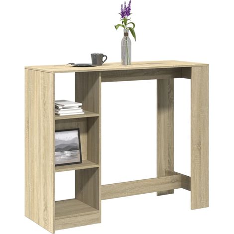 Bartisch mit Regal Sonoma-Eiche 124x46x103,5 cm Holzwerkstoff