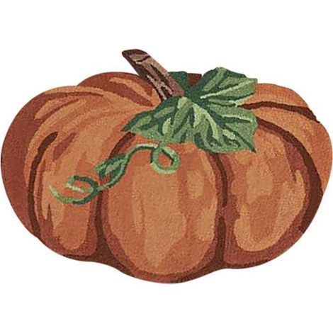 1 color: Pumpkin color Material: Polyester fiber Thanksgiving pumpkin mat, non-slip and washable. (1/5)