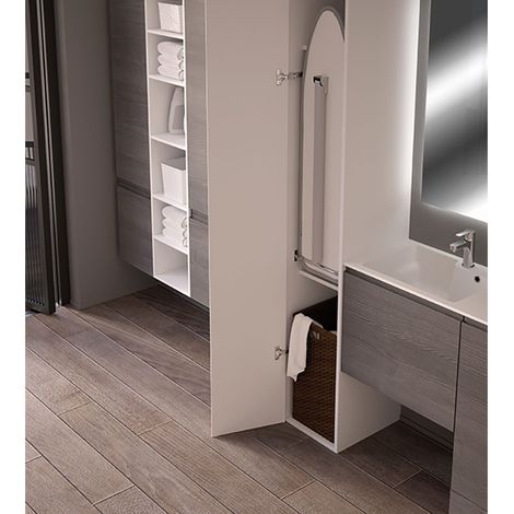 Table à repasser rabattable prua lift – Charge maxi 50 kg – Décor inox brossé – Hauteur dépliée 820 mm – Largeur 380 mm – Pour caisson mini 450 mm