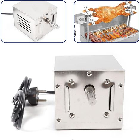 Moteur électrique pour barbecue en acier inoxydable 25 W - Moteur de grillade - Moteur en acier inoxydable pour tournebroche, rôtisserie et plus de 2,5 tours/min - 60 kg. (1/5)