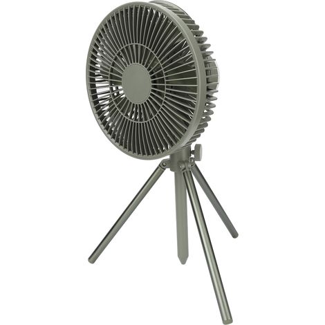 Wiederaufladbarer USB-Campingventilator (10000 mAh), faltbares Stativ, Nachtlicht, Olivgrün, für Zelt und Campingtisch (1/5)