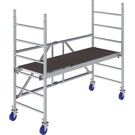 Krause – Échafaudage pliant aluminium – Hauteur max 1,8m – Charge max 150kg – Plateforme 0,9m – Pour chantiers humides et terrains accidentés (1/4)