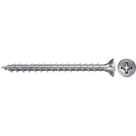 Fischer 500x Power-Fast II FPF II RZF 3,5 x 16 mm BC Tête fraisée bombée à empreinte cruciforme PZ2 Filetage complet électro-galvanisé bleu passivé - 670129