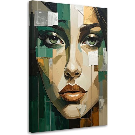 Stampe su Tela, Ritratto di donna verde, 70x100 (1/5)