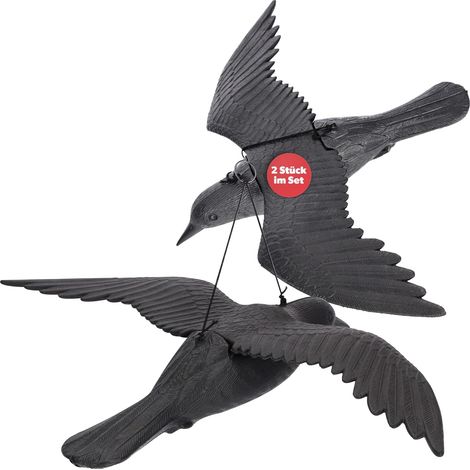 KADAX Corbeau Anti-Pigeon en Plastique, Épouvantail Efficace pour Repousser Les Oiseaux, Préservant Jardin et Balcon Contre Les Intrusions des Pigeons (Lot de 2) (1/5)
