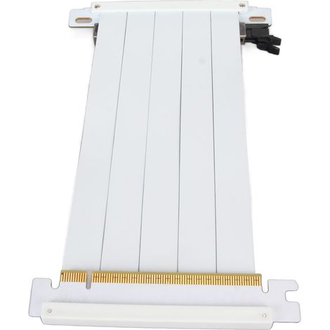 Câble riser PCIe 4.0 x16 haute vitesse, flexible, double face, extension GPU à 180° pour RTX 4090 et RX 7900 XT, blanc, 20 cm / 7,9 pouces (1/5)