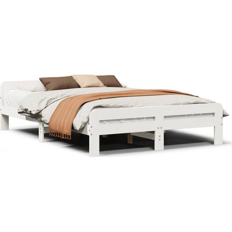 Maison Exclusive - Letto senza Materasso Bianco 150x200 cm Legno Massello di Pino (1/5)