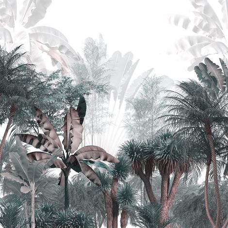Papier peint panoramique - Forêt Tropicale - 255 cm x 255 cm (1/2)