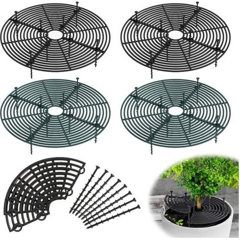 Lot de 4 grilles de protection pour pots de fleurs, 30 cm, taille découpable, protection des plantes,chat,grille pour pots de (1/5)