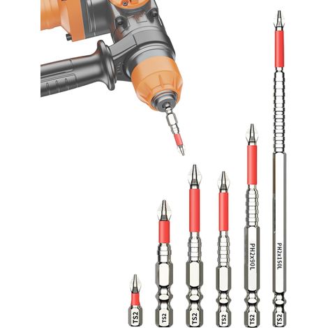 Forets magnétiques, ensemble de tournevis électriques, embouts de précision antidérapants, accessoires d'outils électriques durables, utilisation multifonctionnelle, idéal pour le travail du bois (1/5)