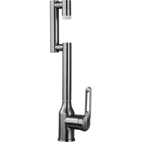 Robinet de cuisine Robinet de cuisine universel à roulement à billes, robinet en laiton, évier froid et chaud, robinet rotatif pliant à tête deux en un (1/5)