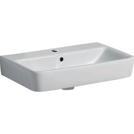 Geberit Lavabo Renova Compact avec trou de robinetterie, avec ÜL 600x370mm blanc (1/4)