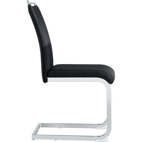 Chaise de salle à manger pratique en Métal, couleur Noir, pour salle à manger, cuisine et café, de qualité supérieure, au design épuré et aux finitions soignées (1/5)