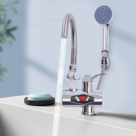 Elektrischer Durchlauferhitzer Wasserhahn mit Dusche Warmwasser für Bad & Küche (1/5)